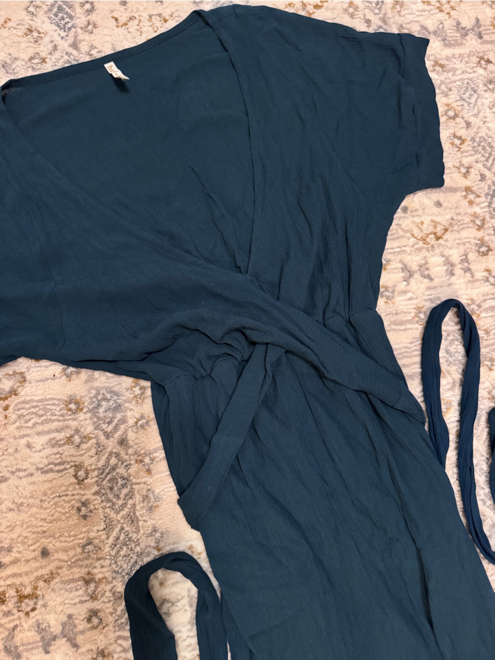 Women's Maxi Wrap Dress in Teal Blue